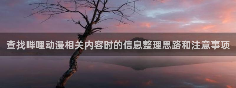 汗汗漫画中文阅读:查找哔哩动漫相关内容时的信息整理思路和注意事项配图